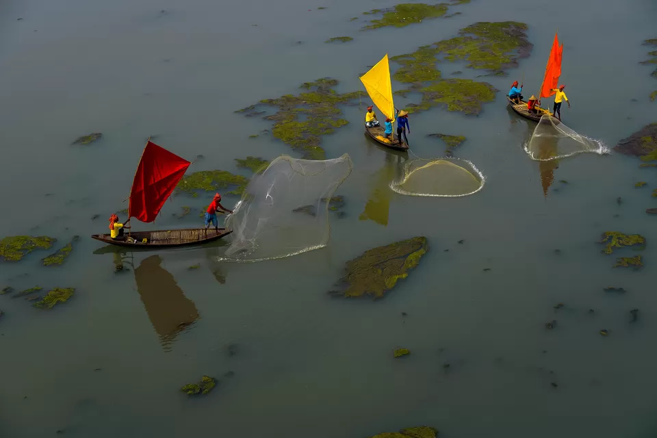 Photo of A Photographer's Delight: Fishermen At Work, Near Mossy River by Shibasish Saha