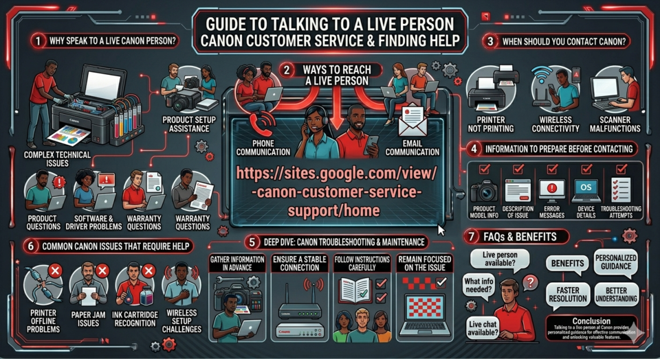 How to talk to a live person at Canon Customer Service?