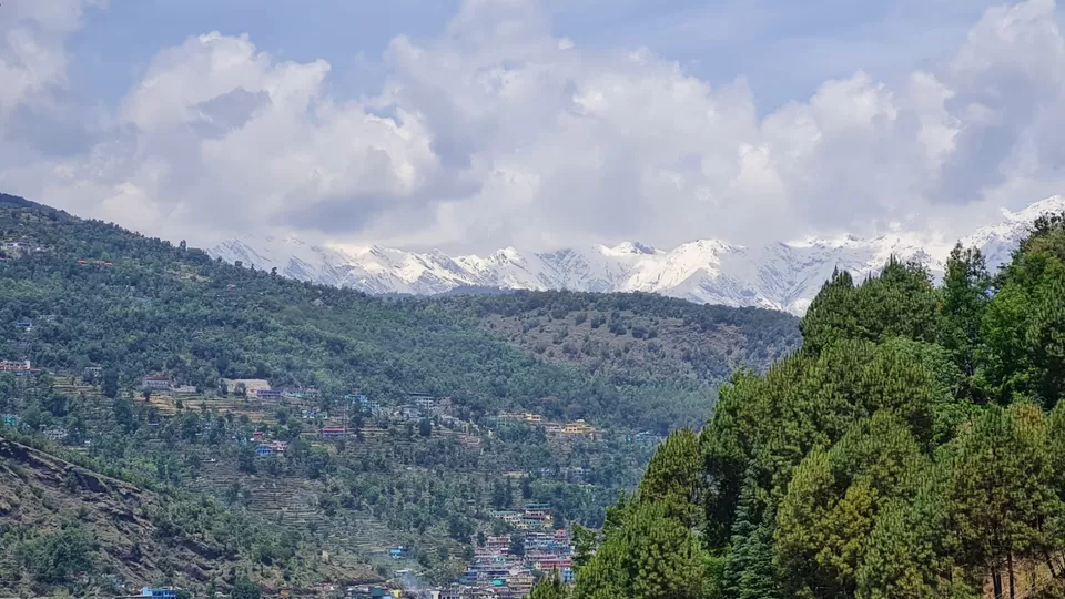 glimpses of the snow capped peaks on the way to Chopta