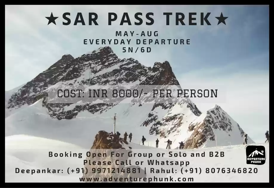 Image 1 of Sar Pass Trek | 6 Days/5 Nights